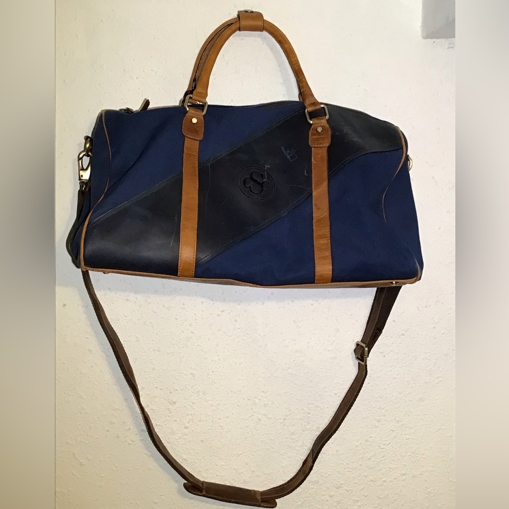 FH Wadsworth leather/nylon duffel weekender bag